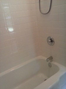 New wall, new drain/supply lines, 4X4 tile surround 1960's tub